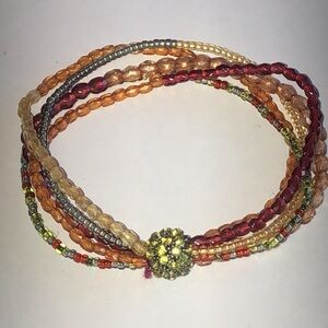 Multicolor Boho Seed Bead Beaded Stretchy Bracelet